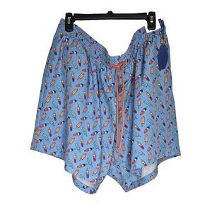 Caribbean Swimwear 2XB Big Popsicle Print Swim Trunks‎ 6" Inseam NWT Blue